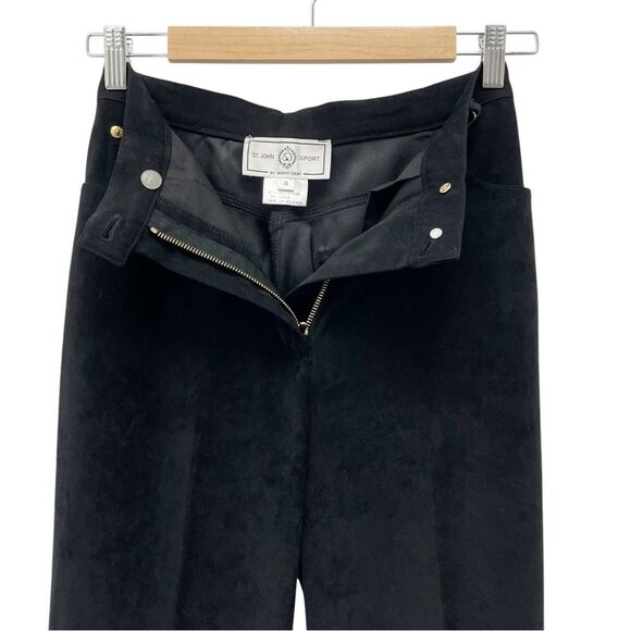 Vintage St. John Sport Pants Black Straight Leg Microfiber Trousers Size 4 - Picture 5 of 11